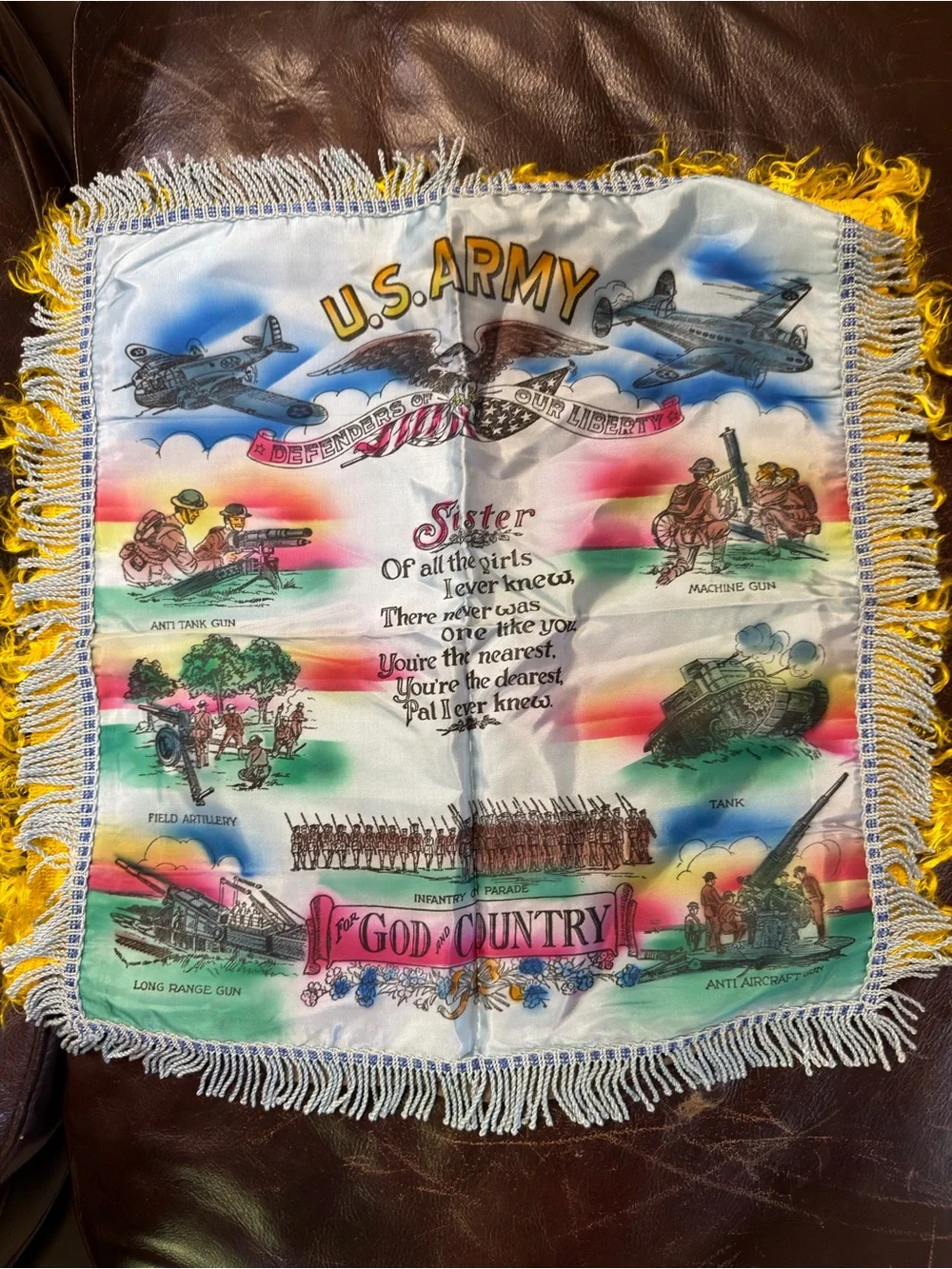 U.S. Army Patriotic Fringe Pillow Cover — Multicolor - Picture 1 of 2
